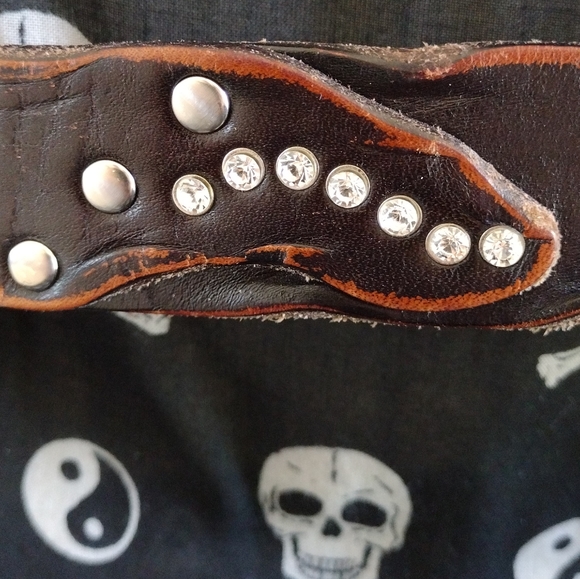 Rocker Crystal Studded Leather Belt M main image 6